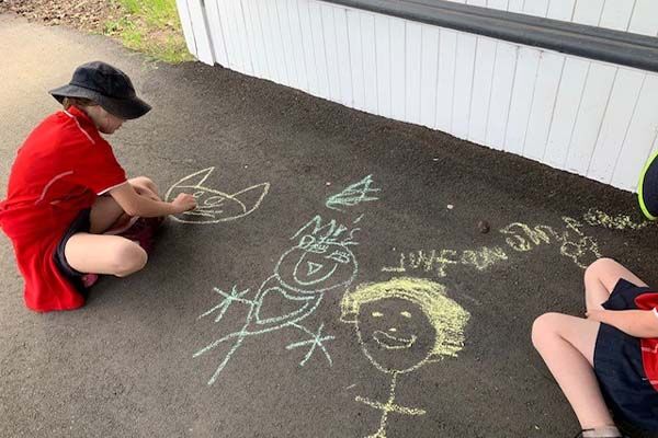 Linton Primary School - Students Chalk Drawing